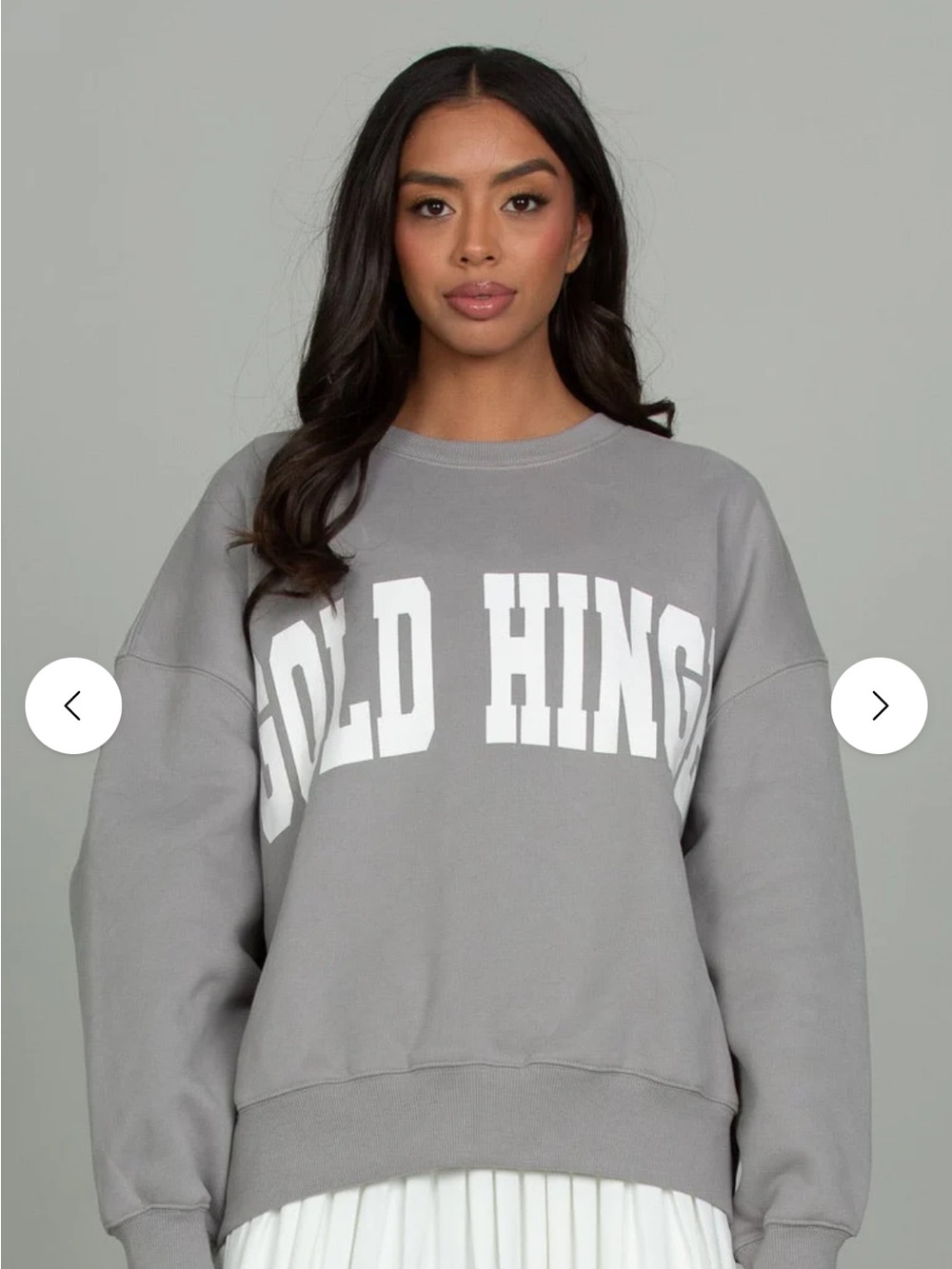 GOLDHINGE Women's Gray Graphic Crewneck Sweatshirt MEDIUM